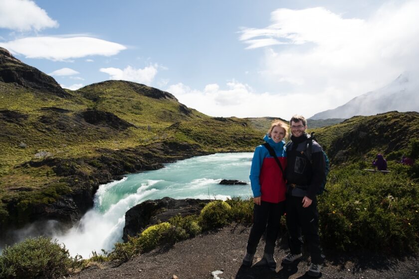 Torres del Paine tickets & entrance fees 2026: prices and how to buy us salto grande torres del paine A couple in front of Salto Grande waterfall in Torres del Paine