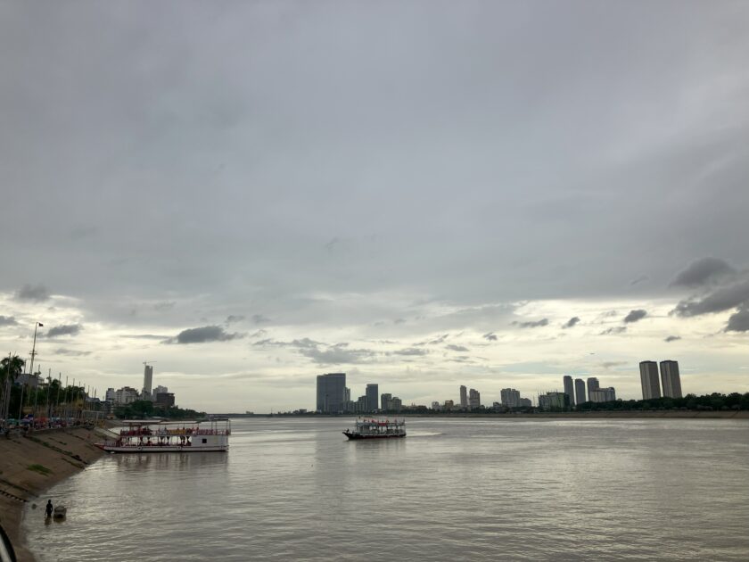 Panoramic-View-from-Boat-Phnom-Penh-Cambodia- Panoramic View from Boat Phnom Penh Cambodia