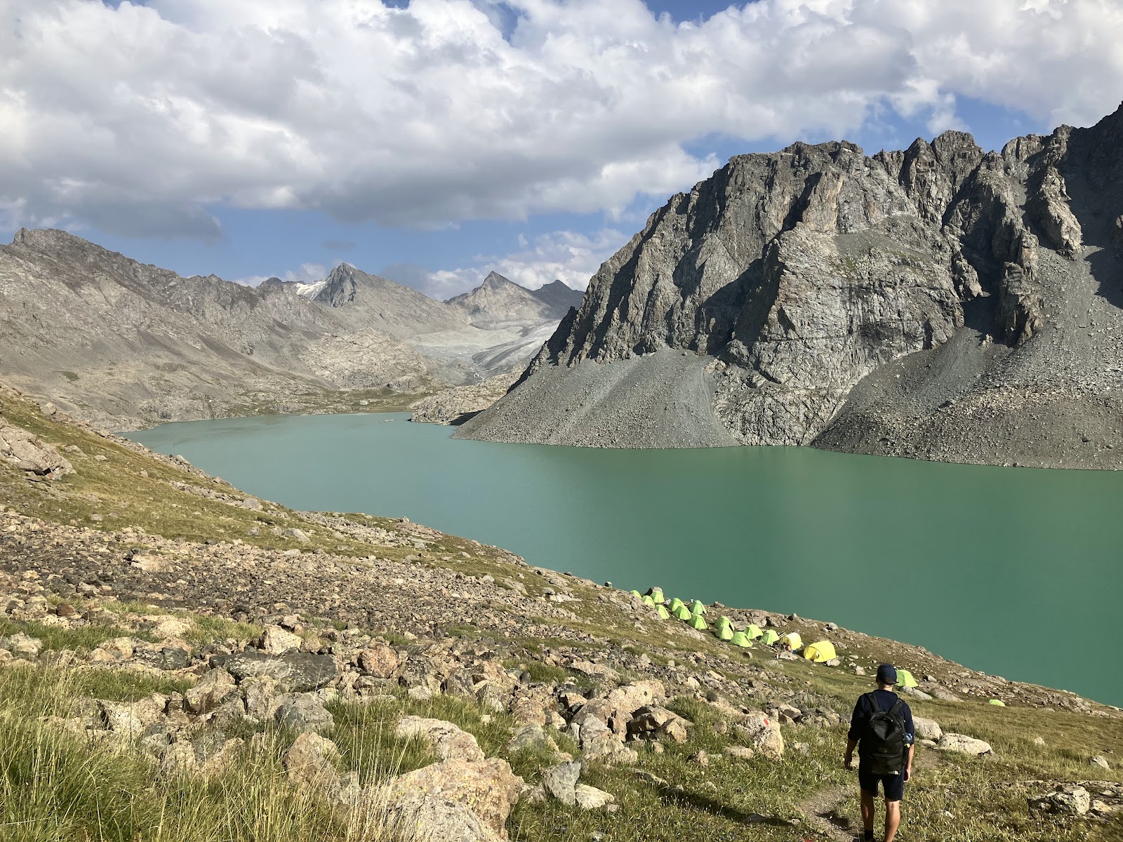 Nuestro trek de Ala-Kul: experiencia de 3 días en Kirguistán es ak img 9 Trek de Ala-Kul en Kirguistán: vista panorámica del lago Ala-Kul con montañas